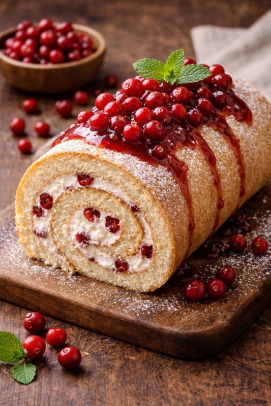 Lingonberry Cream Roll